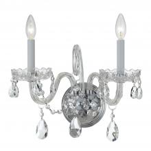 Crystorama 1032-CH-CL-MWP - Traditional Crystal 15'' Hand Cut Crystal Polished Chrome Sconce