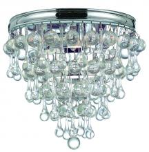 Crystorama 135-CH - Calypso 10.5'' Crystal Teardrop Polished Chrome Flush Mount