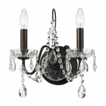 Crystorama 3022-EB-CL-MWP - Butler 14'' Hand Cut Crystal English Bronze Sconce