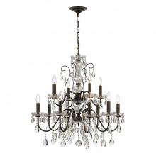 Crystorama 3029-EB-CL-MWP - Butler 29'' Hand Cut Crystal English Bronze Chandelier