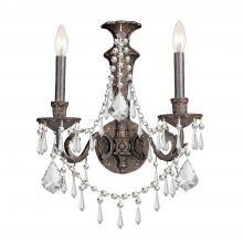 Crystorama 5162-EB-CL-MWP - Vanderbilt 15'' Hand Cut Crystal English Bronze Sconce