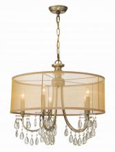 Crystorama 5625-AB - Hampton 24'' Drum Shade Antique Brass Chandelier