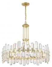 Crystorama BOL-8889-AG - Bolton 31'' Aged Brass Chandelier