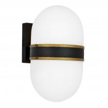 Crystorama CAP-8501-MK-TG - Brian Patrick Flynn Capsule 6'' Matte Black + Textured Gold Outdoor Sconce