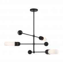 Crystorama CAP-8513-MK-TG - Brian Patrick Flynn Capsule 47.75'' LED Matte Black + Textured Gold Linear Chandelier
