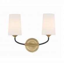 Crystorama NIL-70012-BF-MG - Niles 15'' Black Forged + Modern Gold Sconce