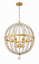 Crystorama ROX-A9006-GA - Roxy 22'' Antique Gold Chandelier