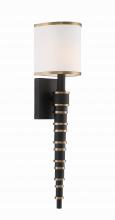 Crystorama SLO-A3601-VG-BF - Sloane 5'' Vibrant Gold + Black Forged Sconce