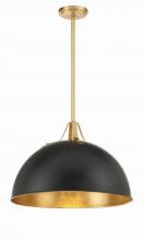Crystorama SOT-18015-MK-GA - Soto 20'' Matte Black + Antique Gold Pendant