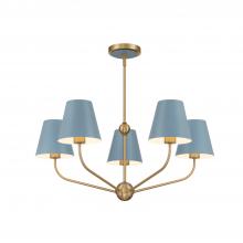 Crystorama XAV-B9315-VG-BL - Xavier 28'' Vibrant Gold + Blue Chandelier