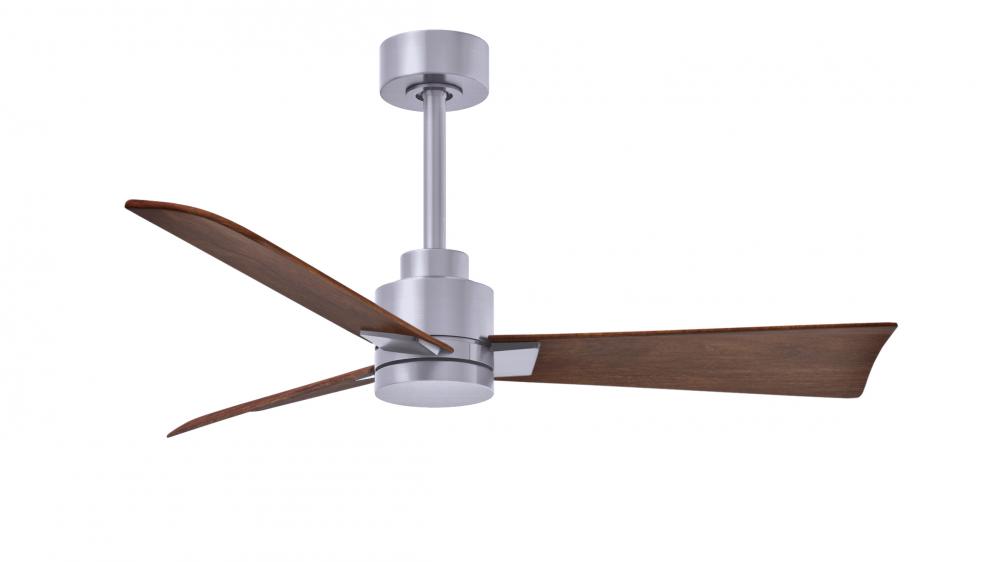 Alessandra - Brushed Nickel - Walnut Tone Blades - 42" Blades - 10" Downrod