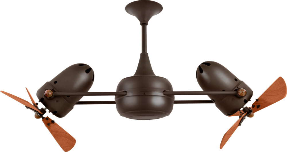 Duplo Dinamico - Rotational Ceiling Fan - Bronzette Finish - Wood Blades