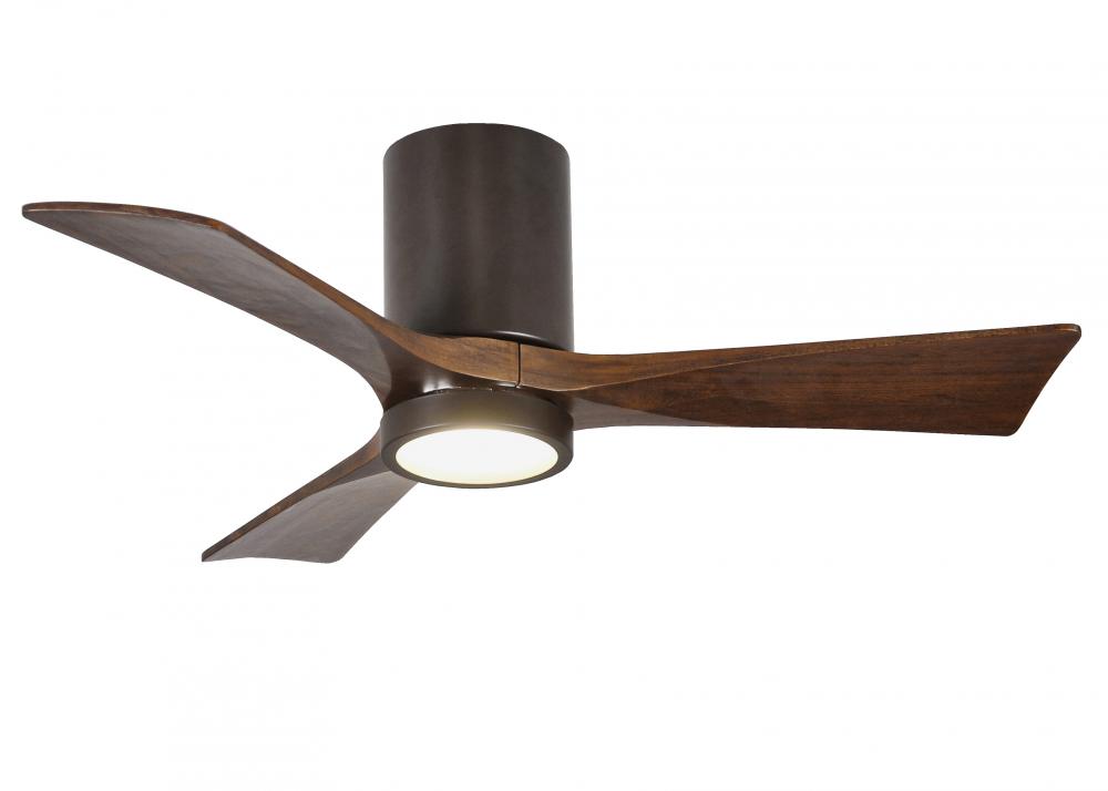 Irene-3HLK-42" Three Blade Flush Mount Paddle Fan-5CCT Integrated LED-Textured Bronze Finish