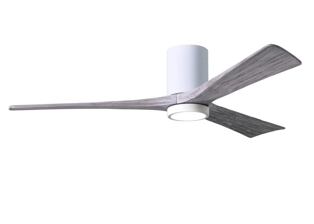 Irene-3HLK-60" Three Blade Flush Mount Paddle Fan-5CCT Integrated LED-Gloss White Finish