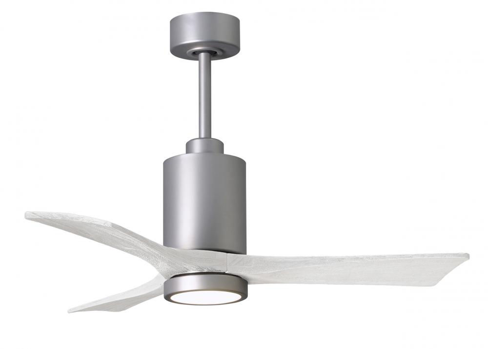 Patricia-3-42" Three Blade Ceiling Fan-5CCT Integrated LED-Brushed Nickel Finish-Matte White Bla