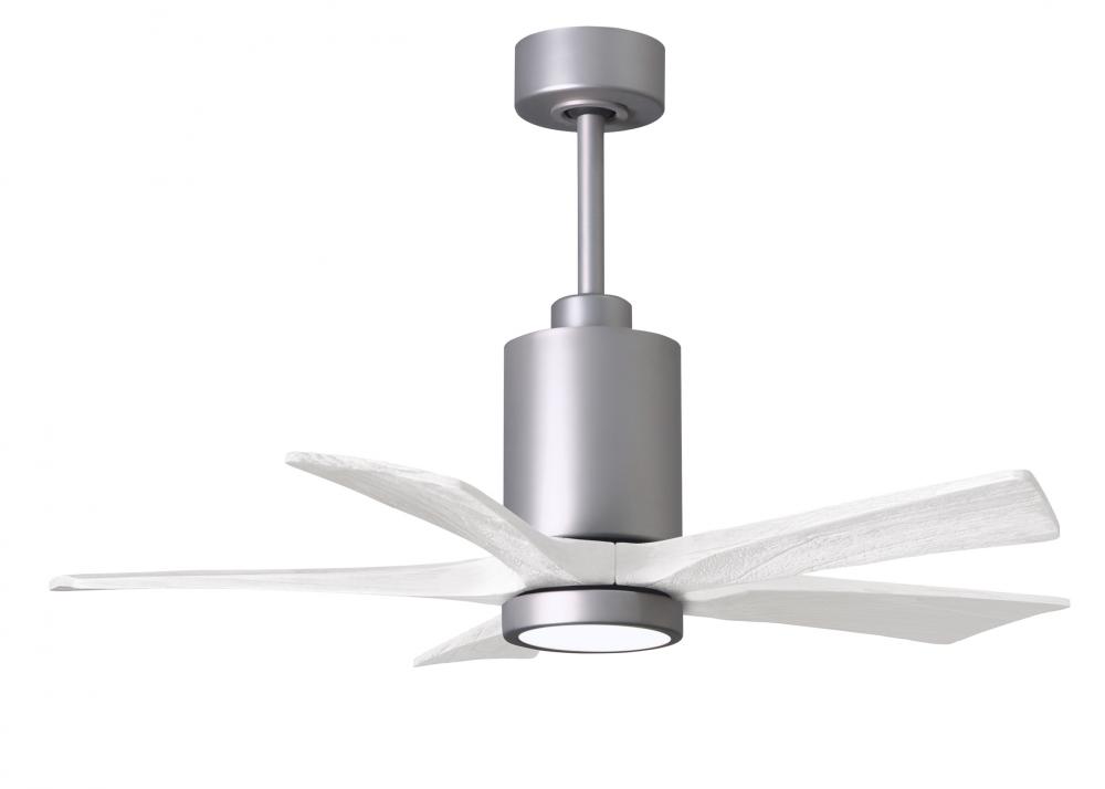 Patricia-5-42" Five Blade Ceiling Fan-5CCT Integrated LED-Brushed Nickel Finish-Matte White Blad