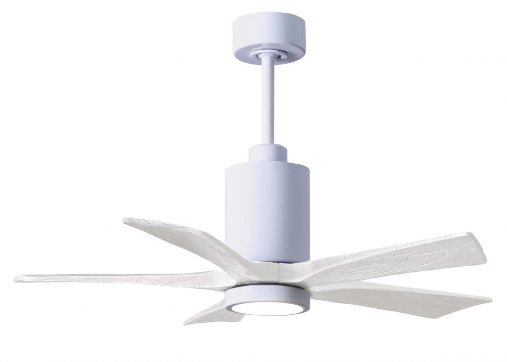 Patricia-5-42" Five Blade Ceiling Fan-5CCT Integrated LED-Gloss White Finish-Matte White Blades