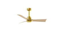 Matthews Fan Company AK-BRBR-LM-42 - Alessandra - 42" Three Blade Transitional Ceiling Fan - Brushed Brass Finish - Light Maple Blade