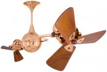 Matthews Fan Company IV-CP-WD - Italo Ventania - Rotational Ceiling Fan - Polished Copper Finish - Mahogany Tone Blades