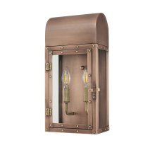 Acclaim Lighting 1012CP - 16.75 in. 2-Light Antique Copper Outdoor Wall Lantern With Clear Glass Panes