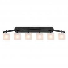 Justice Design Group FSN-8596-55-OPAL-MBLK - Archway 6-Light Bath Bar