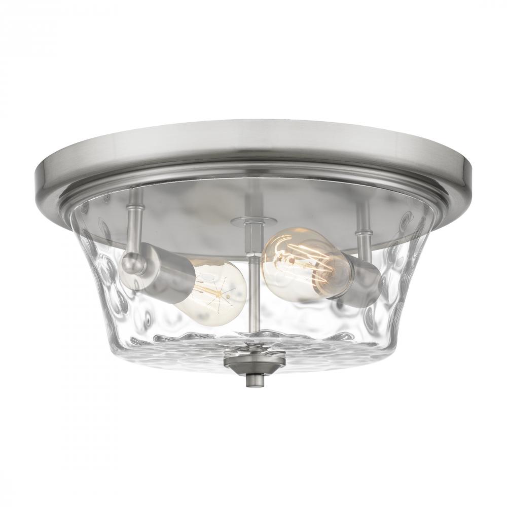 Acacia 2-Light Brushed Nickel Flush Mount Light