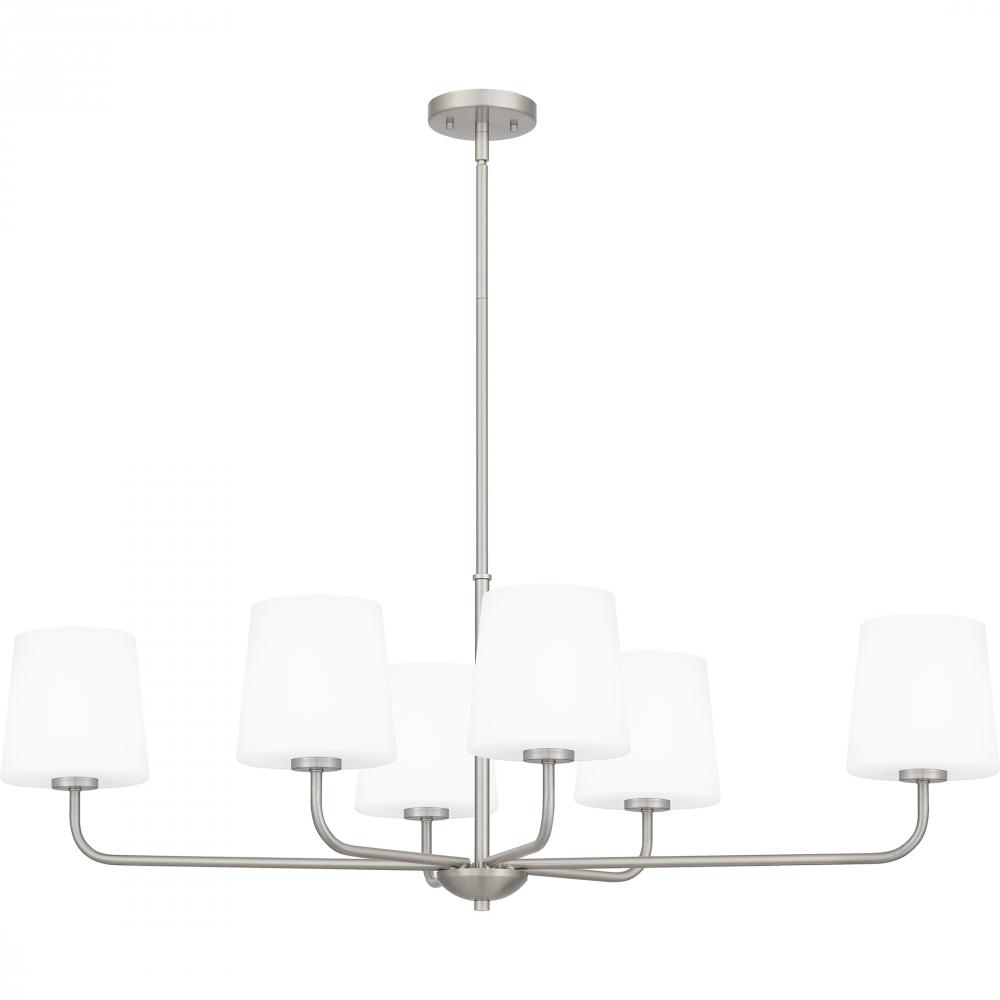 Gallagher 6-Light Brushed Nickel Linear Chandelier