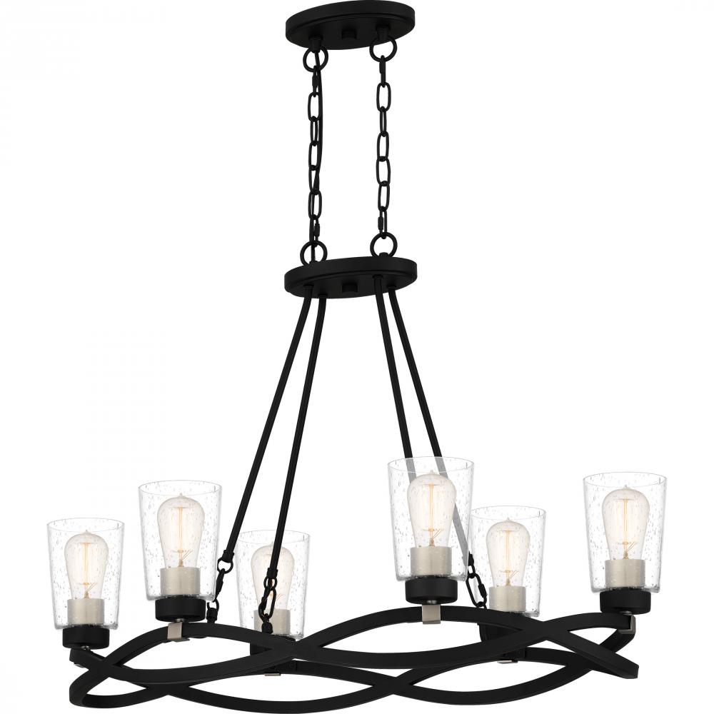 Overlook 6-Light Earth Black Linear Chandelier