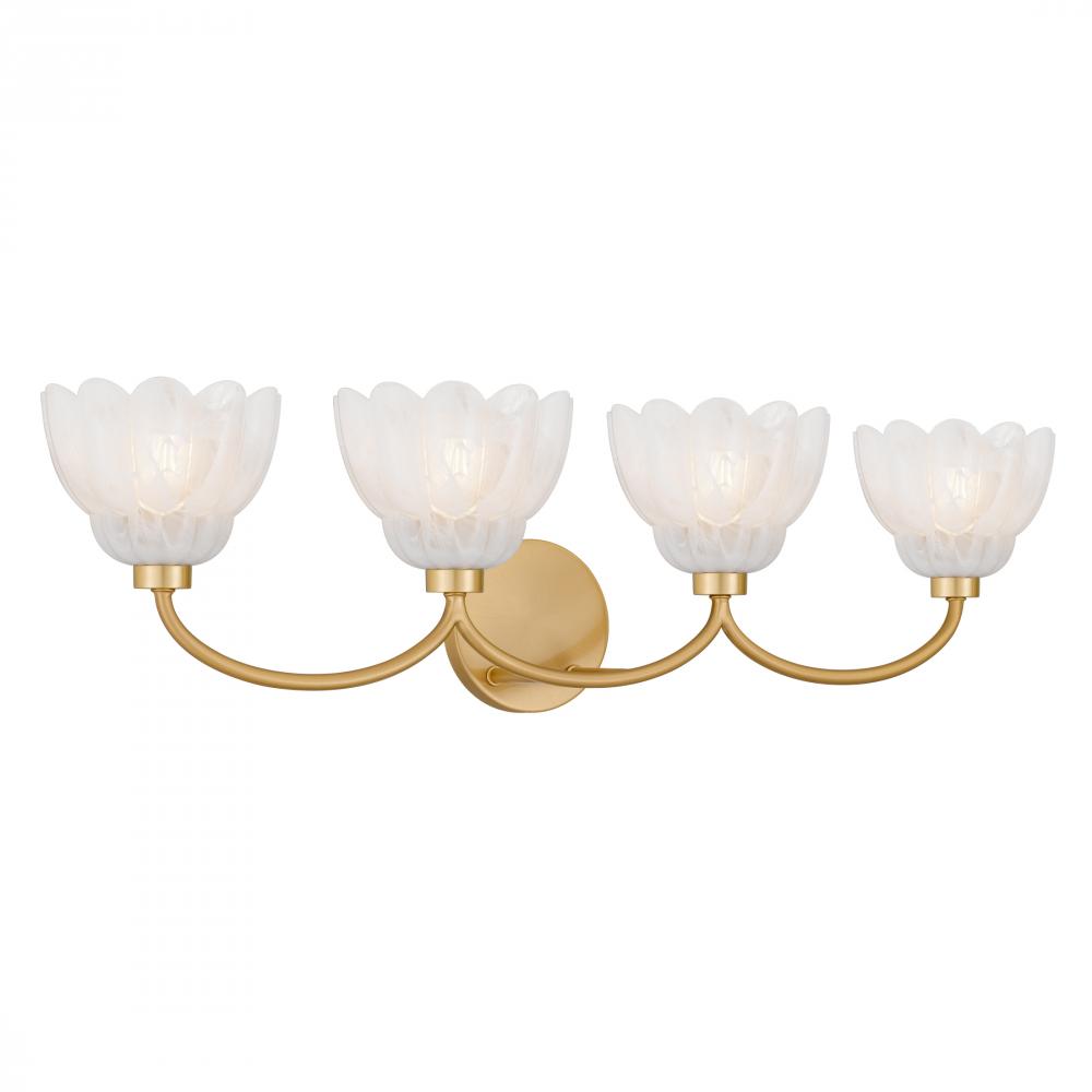 Whitecap 4-Light Brushed Gold Vanity Light