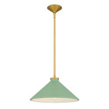 Quoizel BRADG1814BRG - Bradbury 1-Light Brushed Gold Pendant Light with Light Green Shade