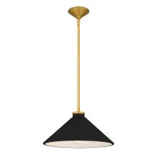 Quoizel BRADK1814BRG - Bradbury 1-Light Brushed Gold Pendant Light with Black Shade