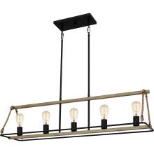 Quoizel OKP542MBK - Oak Park 5-Light Matte Black Linear Chandelier