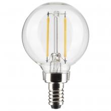 Satco Products Inc. S21200 - 3 Watt G16.5 LED Filament; Clear; Candelabra base; 90 CRI; 2700K; 120 Volt