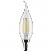 Satco Products Inc. S21306 - 5.5 Watt CA10 LED Filament; Clear; Candelabra base; 90 CRI; 4000K; 120 Volt