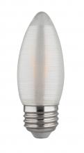 Satco Products Inc. S22703 - 2 Watt C11 LED Filament; Satin Spun; Clear; Medium base; 2700K; 120 Lumens; 120 Volt; Carded