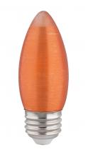 Satco Products Inc. S23407 - 2 Watt C11 LED Filament; Satin Spun; Amber; Medium base; 2100K; 100 Lumens; 120 Volt