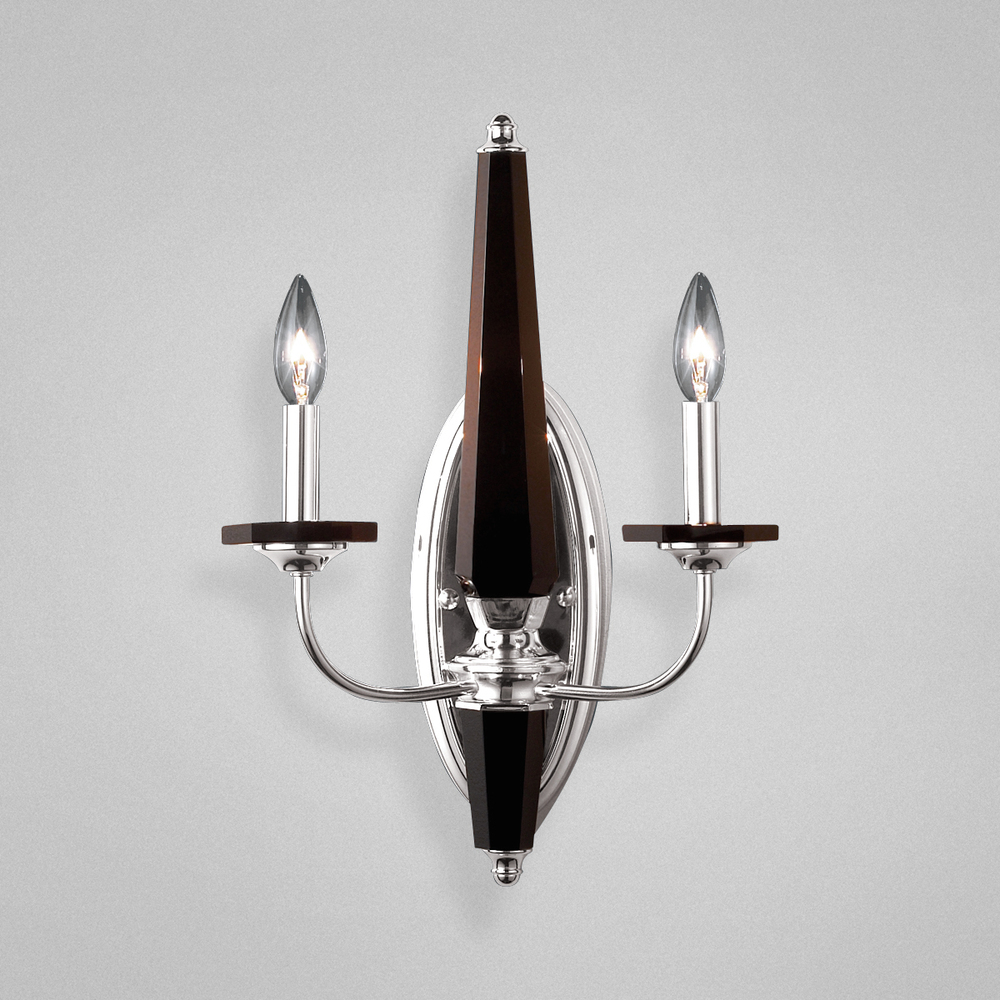 Dakar, 2Lt Wall Sconce, Mahogany