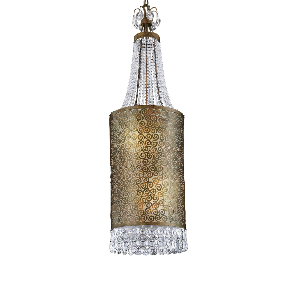 Caramel, 9Lt Pendant, Bronze/Clear