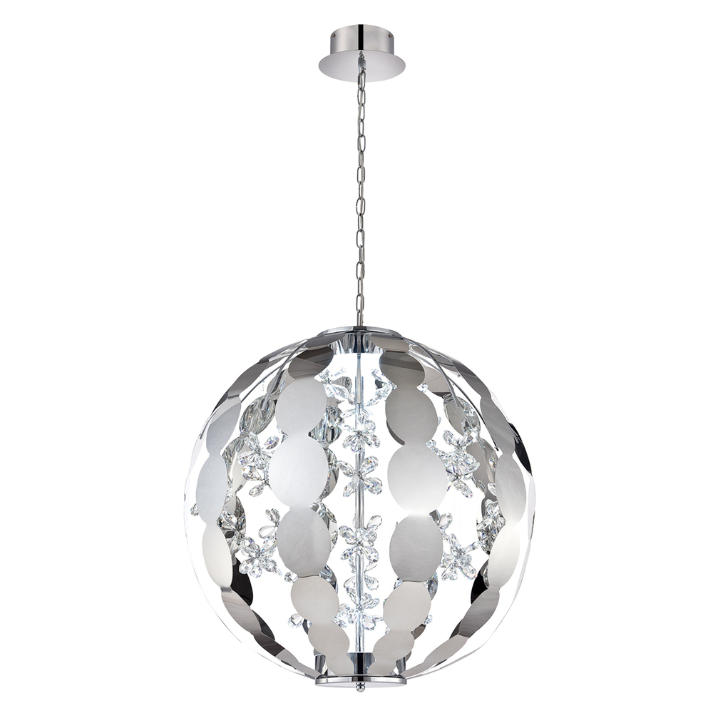 World, 2Lt LED Chandelier, Large, Chrome
