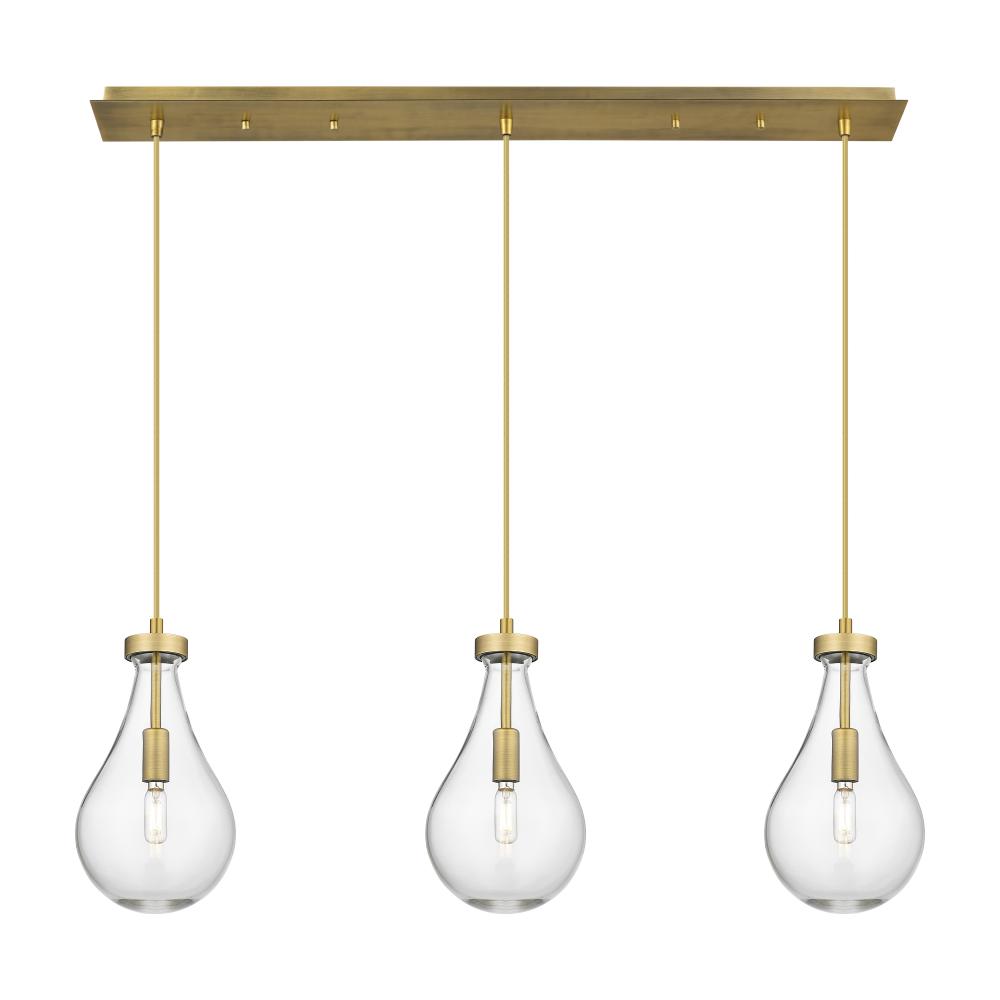 Owego - 3 Light - 37 inch - Brushed Brass - Linear Pendant