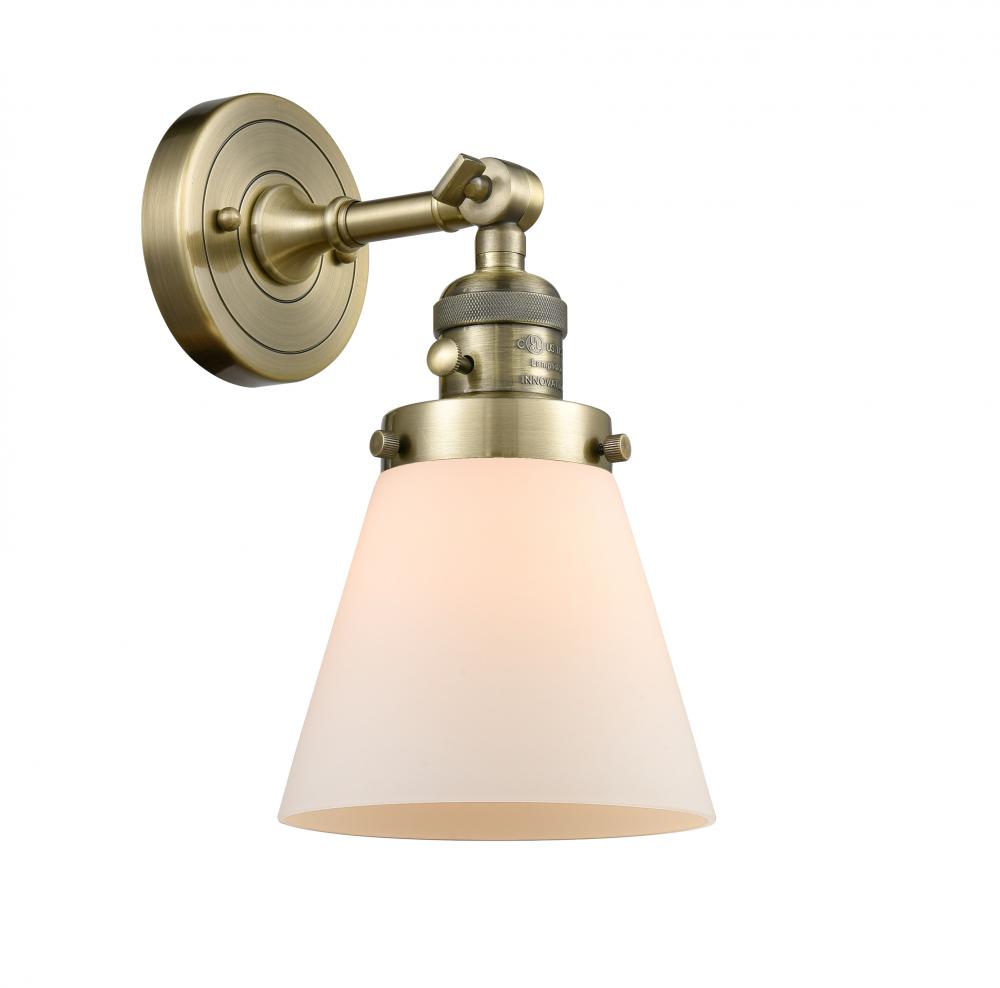 Cone - 1 Light - 6 inch - Antique Brass - Adjustable Sconce