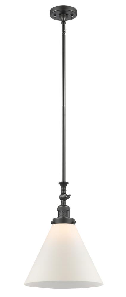 Cone - 1 Light - 12 inch - Oil Rubbed Bronze - Stem Hung - Adjustable Mini Pendant