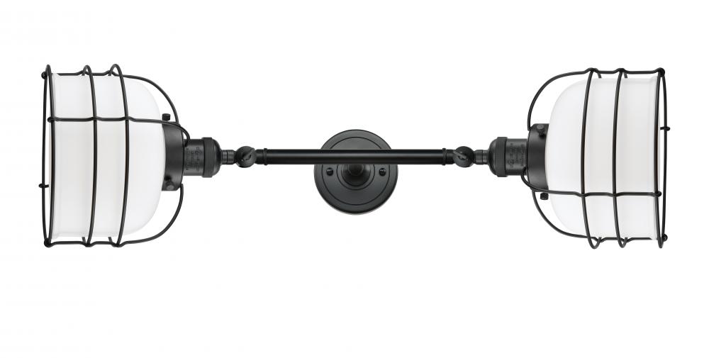 Bell Cage - 2 Light - 9 inch - Matte Black - Adjustable Bath Vanity Light