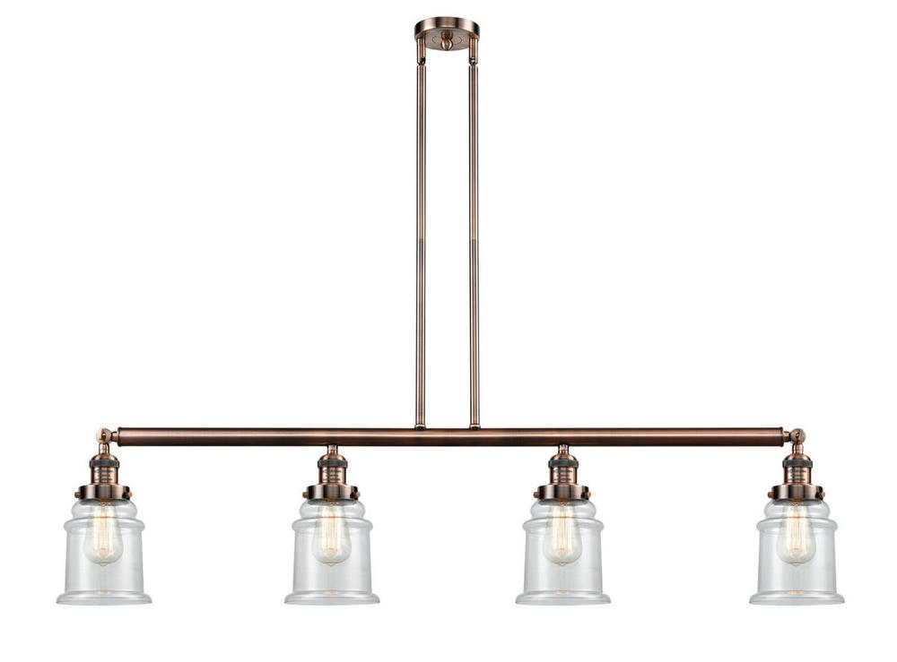 Canton - 4 Light - 51 inch - Antique Copper - Stem Hung - Island Light