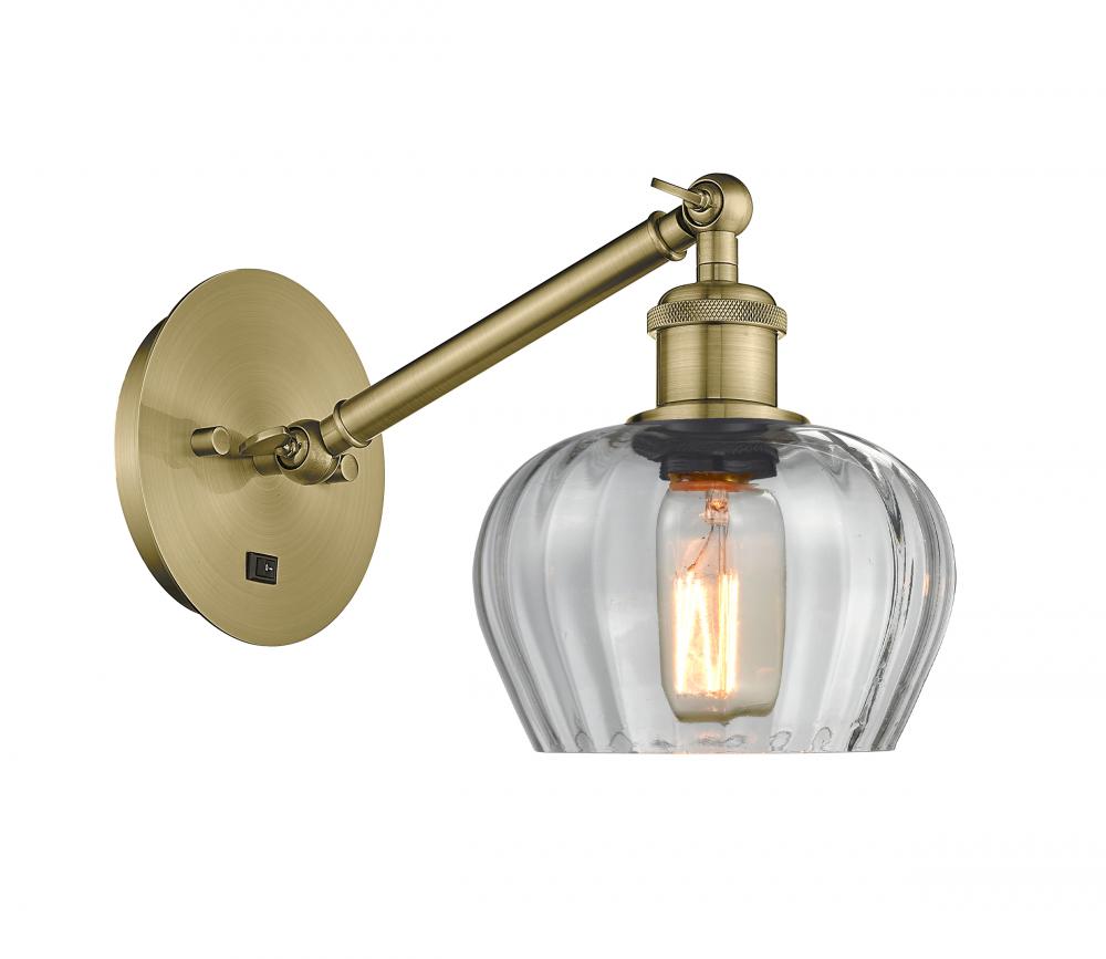 Fenton - 1 Light - 7 inch - Antique Brass - Adjustable Sconce