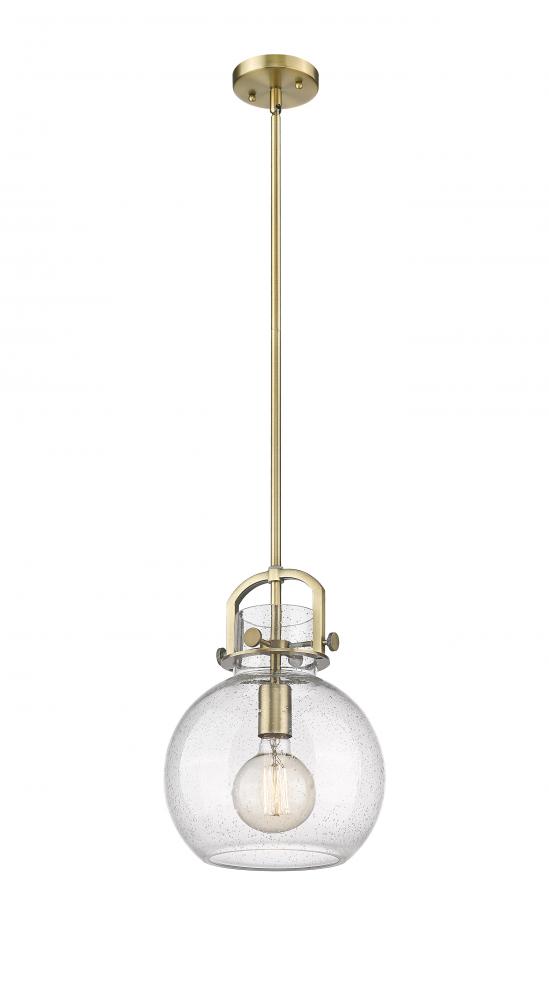 Newton Sphere - 1 Light - 10 inch - Brushed Brass - Stem Hung - Mini Pendant