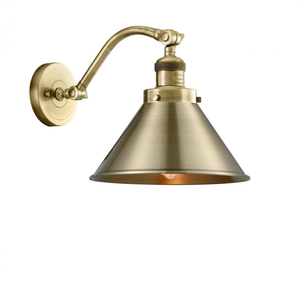 Briarcliff - 1 Light - 10 inch - Antique Brass - Adjustable Sconce