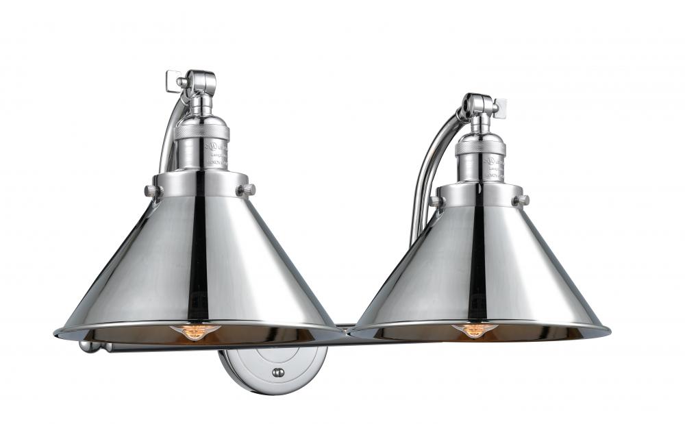 Briarcliff - 2 Light - 18 inch - Polished Chrome - Adjustable Bath Vanity Light