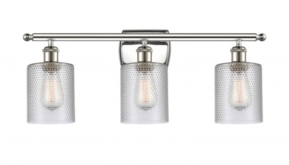 Cobbleskill - 3 Light - 25 inch - Polished Nickel - Bath Vanity Light