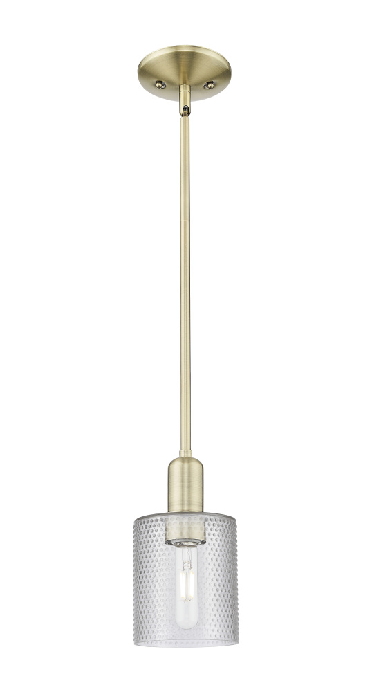 Cobbleskill - 1 Light - 5 inch - Antique Brass - Stem hung - Mini Pendant